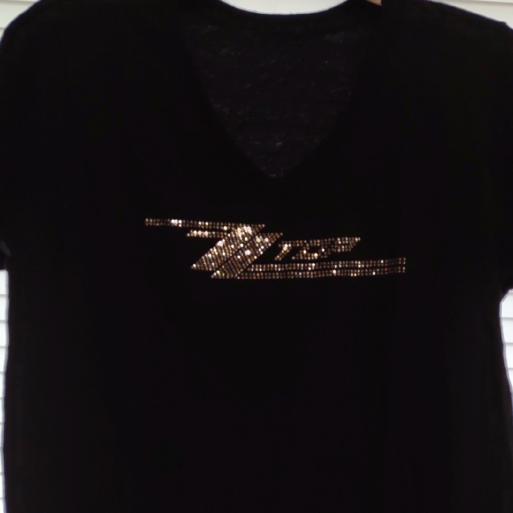 Black Women's Top with Gold Accents